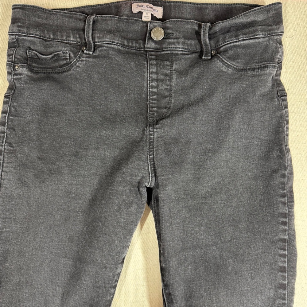 Juicy Couture Black Skinny Jeans Size 12 Stretch Denim Mid Rise Charcoal Wash - Picture 3 of 9